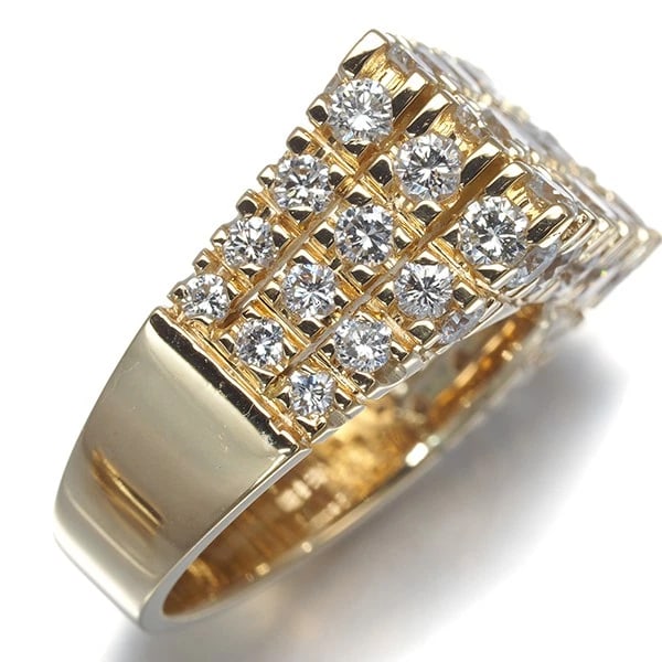 DIAMOND PAVED SQUARE RING 18K - 3