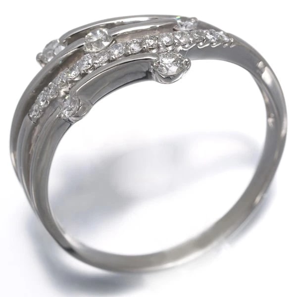 DIAMOND WAVE OPENWORK RING 900 PLATINUM - 2