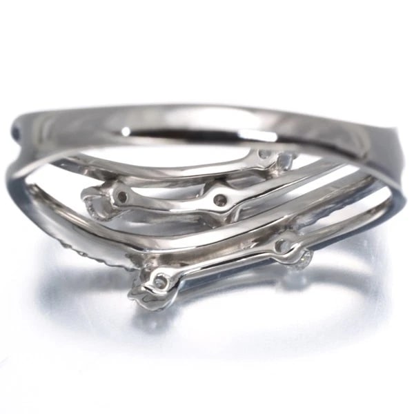 DIAMOND WAVE OPENWORK RING 900 PLATINUM - 4