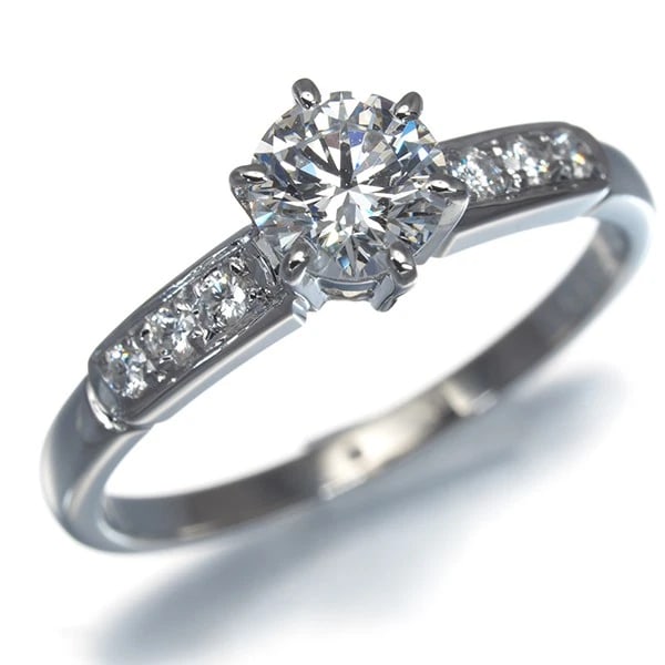 MIKIMOTO RING DIAMOND SOLITAIRE 950 PLATINUM - 2