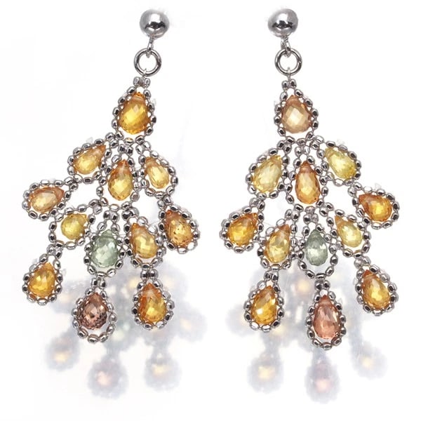 SAPPHIRE CUT BALL BEAD EARRINGS 18K 750 WHITE GOLD: Sapphire Cut Ball Bead Earrings 18K 750 White Gold Brand: Unbranded Type: Earrings Material: 18K / 750 / White Gold, Main Stone/Creation Natural Color: white gold Size: Design size: 33.0 x 18.0mm