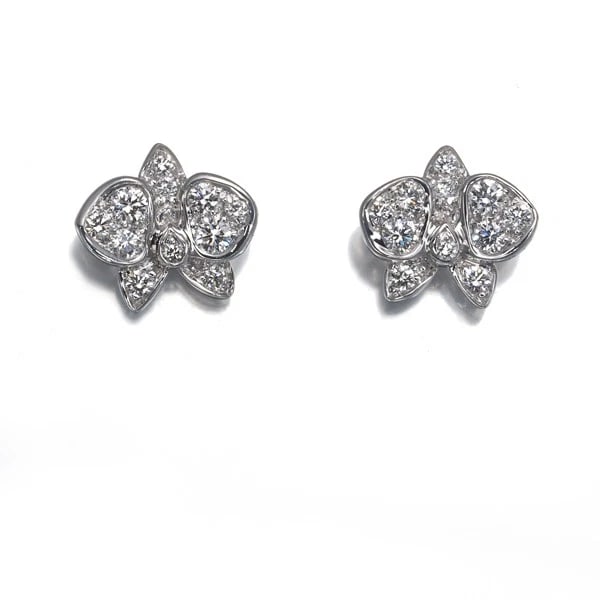 CARTIER EARRINGS DIAMOND 18K 750 WHITE GOLD: Cartier Earrings Diamond 18K 750 White Gold Brand: Cartier Type: Earrings Material: 18K / 750 / White Gold, Main Stone/Creation Natural Color: white gold Size: Design size: 7.2 x 8.0mm Accessories