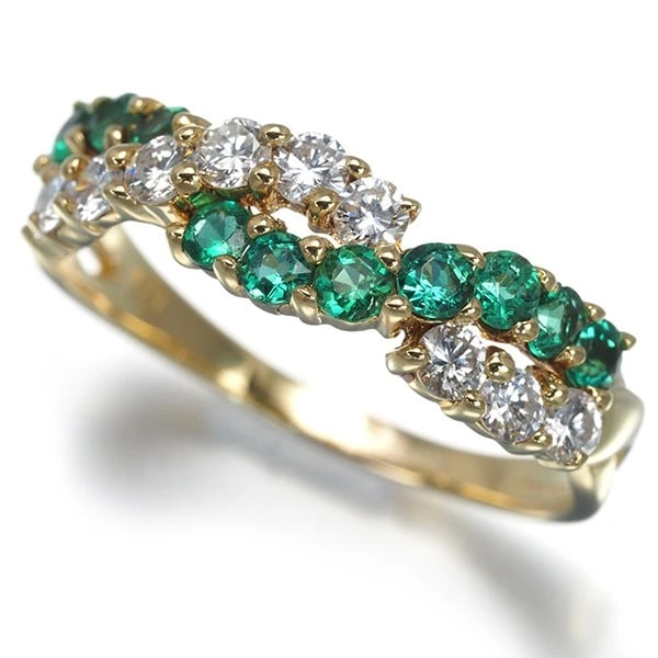 TIFFANY&CO. RING EMERALD DIAMOND 18K 750 YELLOW GOLD: Tiffany&Co. Ring Emerald Diamond 18K 750 Yellow Gold Brand: Tiffany & Co. Type: Ring Material: 18K / 750 / Yellow Gold, Main Stone/Creation Natural Color: YEllow Gold Size: US 7.75 Accessories: No