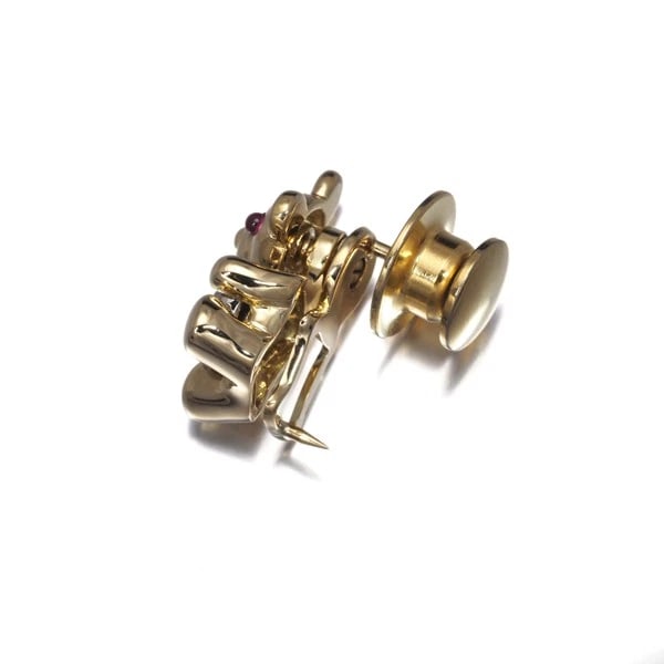 WALTHAM BROOCH DIAMONDRUBY SWING BEAR 18K - 4
