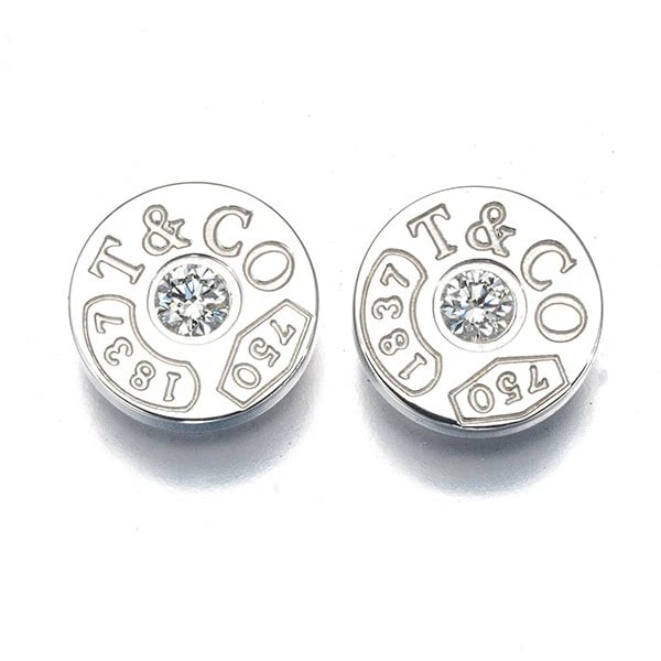 TIFFANY&CO. EARRINGS DIAMOND 18K 750 WHITE GOLD: Tiffany&Co. Earrings Diamond 18K 750 White Gold Brand: Tiffany & Co. Type: Earrings Material: 18K / 750 / White Gold, Main Stone/Creation Natural Color: white gold Size: Design Size: Diameter Approxim