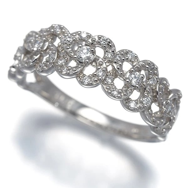 VENDOME RING DIAMOND 950 PLATINUM: VENDOME Ring Diamond 950 Platinum Brand: VENDOME Type: Ring Material: 950 / Platinum, Main Stone/Creation Natural Color: Silver Size: US 5.75-6 Accessories: None Accessories Notice: When p
