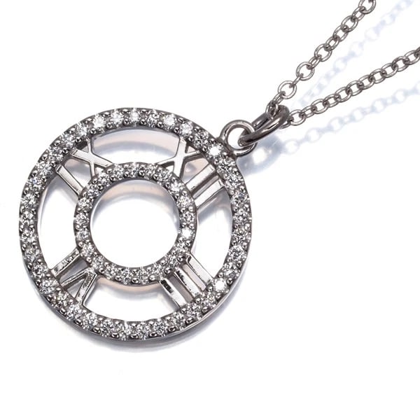 TIFFANY&CO. NECKLACE DIAMOND ATLAS OPEN CIRCLE: Tiffany&Co. Necklace Diamond Atlas Open Circle Brand: Tiffany & Co. Type: Necklace Material: 18K / 750 / White Gold, Main Stone/Creation Natural Color: white gold Size: Necklace length: 41cm Pendant s