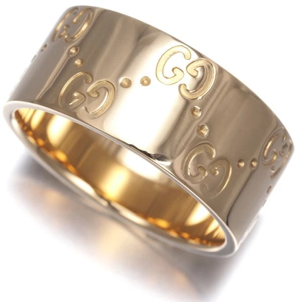 GUCCI RING ICON WIDE 18K 750 YELLOW GOLD: GUCCI Ring Icon Wide 18K 750 Yellow Gold Brand: GUCCI Type: Ring Material: 18K / 750 / Yellow Gold, Color: YEllow Gold Size: US 7.25 - 7.5 Accessories: None Accessories Notice: When purcha