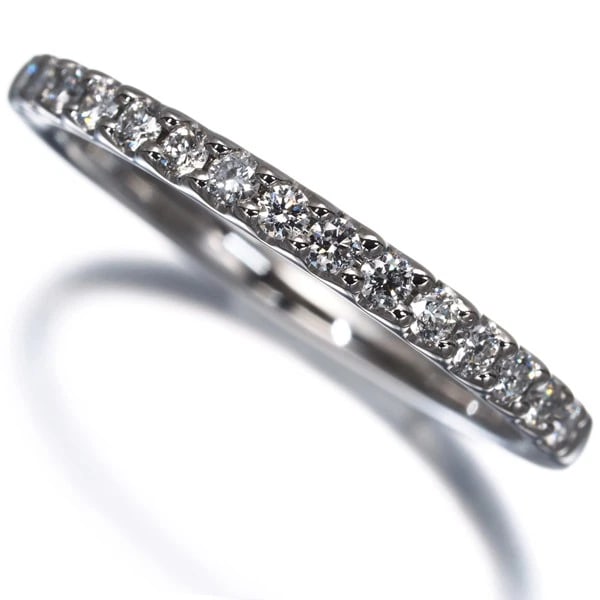 RING DIAMOND HALF ETERNITY 950 PLATINUM: Ring Diamond Half Eternity 950 Platinum Brand: Unbranded Type: Ring Material: 950 Platinum, Main Stone/Creation Natural Color: Silver Size: US 5.25 - 5.5 Accessories: None Accessories Notice: When