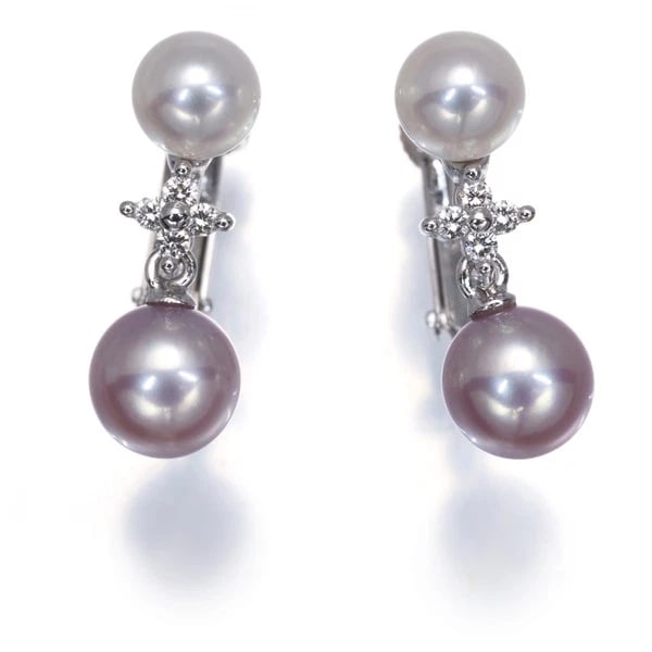 TASAKI EARRINGS AKOYA PEARL DIAMOND: TASAKI Earrings Akoya Pearl Diamond Brand: TASAKI Type: Earring Material: 18K WG/14K WG, Main Stone/Creation Cultured Color: white gold Size: Design size: 17.4 x 6.2mm Accessories: None Ac