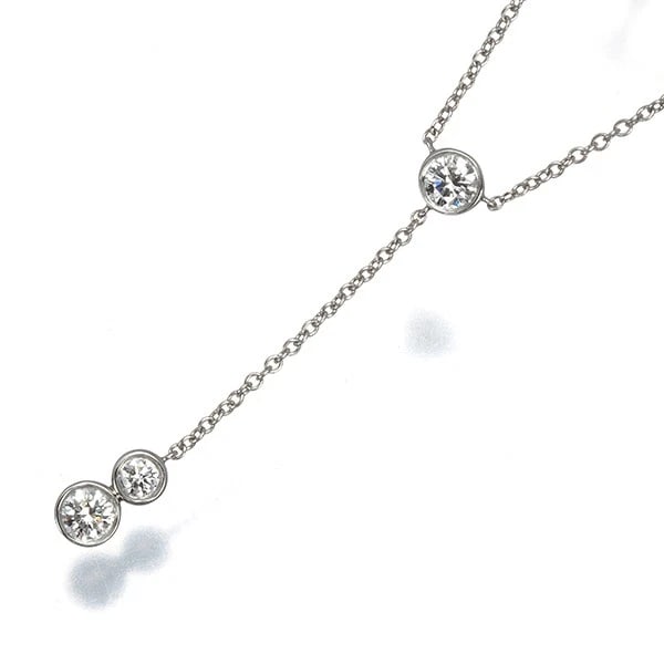 TIFFANY&CO. NECKLACE DIAMONDS BY THE YARD DIAMOND: Tiffany&Co. Necklace Diamonds By The Yard Diamond Brand: Tiffany & Co. Type: Necklace Material: 950 / Platinum, Main Stone/Creation Natural Color: Silver Size: Necklace length: 40cm Pendant size: