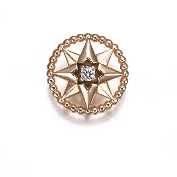 CHRISTIAN DIOR SINGLE EARRING DIAMOND ROSE DES VENTS: Christian Dior Single Earring Diamond Rose des Vents Brand: Christian Dior Type: Single Earring Material: 18K / 750 / Rose Gold, Main Stone/Creation Natural Color: Rose Gold Size: Design Size: Diamete