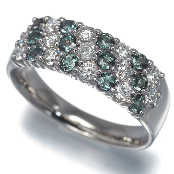 ALEXANDRITE DIAMOND PAVED RING 900 PLATINUM: Alexandrite Diamond Paved Ring 900 Platinum Brand: Unbranded Type: Ring Material: 900 / Platinum, Main Stone/Creation Natural Color: Silver Size: US 6.5 - 6.75 Accessories: None Accessorie