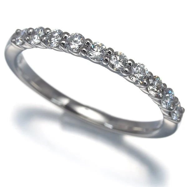 VENDOME RING DIAMOND HALF ETERNITY 950 PLATINUM: VENDOME Ring Diamond Half Eternity 950 Platinum Brand: VENDOME Type: Ring Material: 950 / Platinum, Main Stone/Creation Natural Color: Silver Size: US 5 Accessories: None Accessories Notice: When