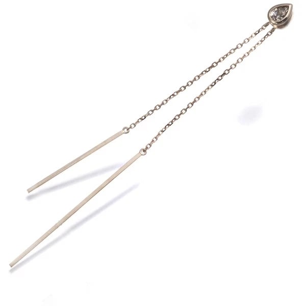 KASHIKEY SINGLE EARRING BROWN DIAMOND CHAIN: KASHIKEY Single Earring Brown Diamond Chain Brand: KASHIKEY Type: Single Earring Material: 18K / 750 / Brown Gold, Main Stone/Creation NATURAL Color: BrownGold Size: Design Size Stud: Approximately 5.