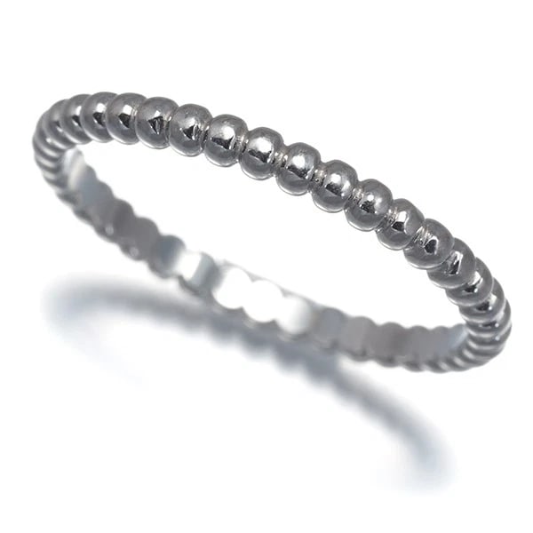 VAN CLEEF & ARPELS RING PERLEE SMALL 18K 750 WHITE GOLD: Van Cleef & Arpels Ring Perlee Small 18K 750 White Gold Brand: Van Cleef & Arpels Type: Ring Material: 18K / 750 / White Gold, Color: white gold Size: US 7.75 Accessories: None Accessories