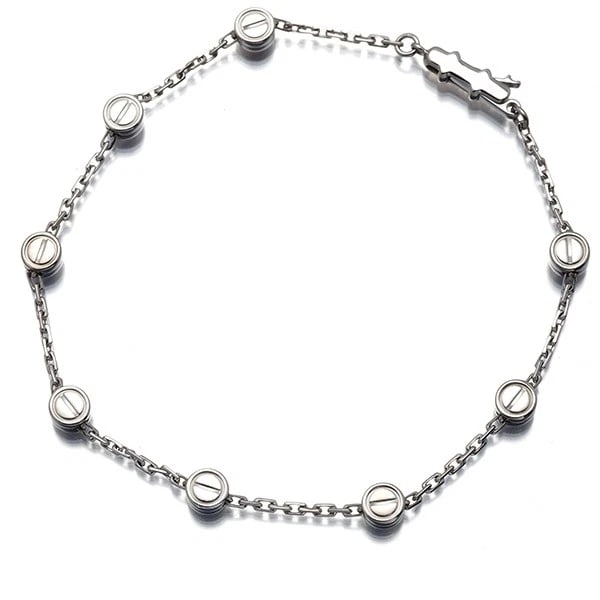 CARTIER BRACELET LOVE - PASTILLES 18K 750 WHITE GOLD: Cartier Bracelet Love - Pastilles 18K 750 White Gold Brand: Cartier Type: Bracelet Material: 18K / 750 / White Gold, Color: white gold Size: Inner circumference: 18cm Design width: 4.6mm Accessori