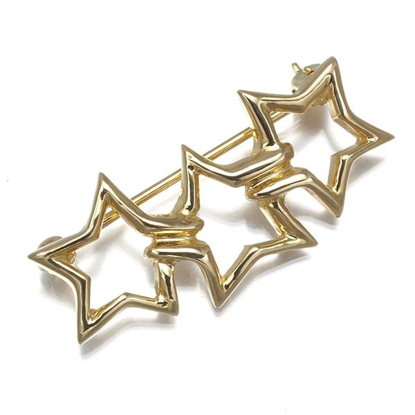 TIFFANY&CO. BROOCH TRIPLE STAR 18K 750 YELLOW GOLD (1 of 3)