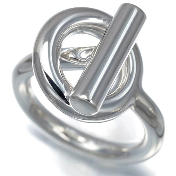 HERMES RING ECHAPPEE925 STERLING SILVER: HERMES Ring Echappee925 Sterling Silver Brand: HERMES Type: Ring Material: 925 / Sterling Silver, Color: Silver Size: US 5.5 - 5.75 Accessories: None Accessories Notice: When purchasing pr