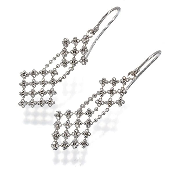 TIFFANY&CO. EARRINGS CUT BALL BEAD FRINGE HOOK 18K WG: Tiffany&Co. Earrings Cut Ball Bead Fringe Hook 18K WG Brand: Tiffany & Co. Type: Earrings Material: 18K / 750 / White Gold, Color: white gold Size: Design size: 25.0 x 11.8mm Earring total length: 34.