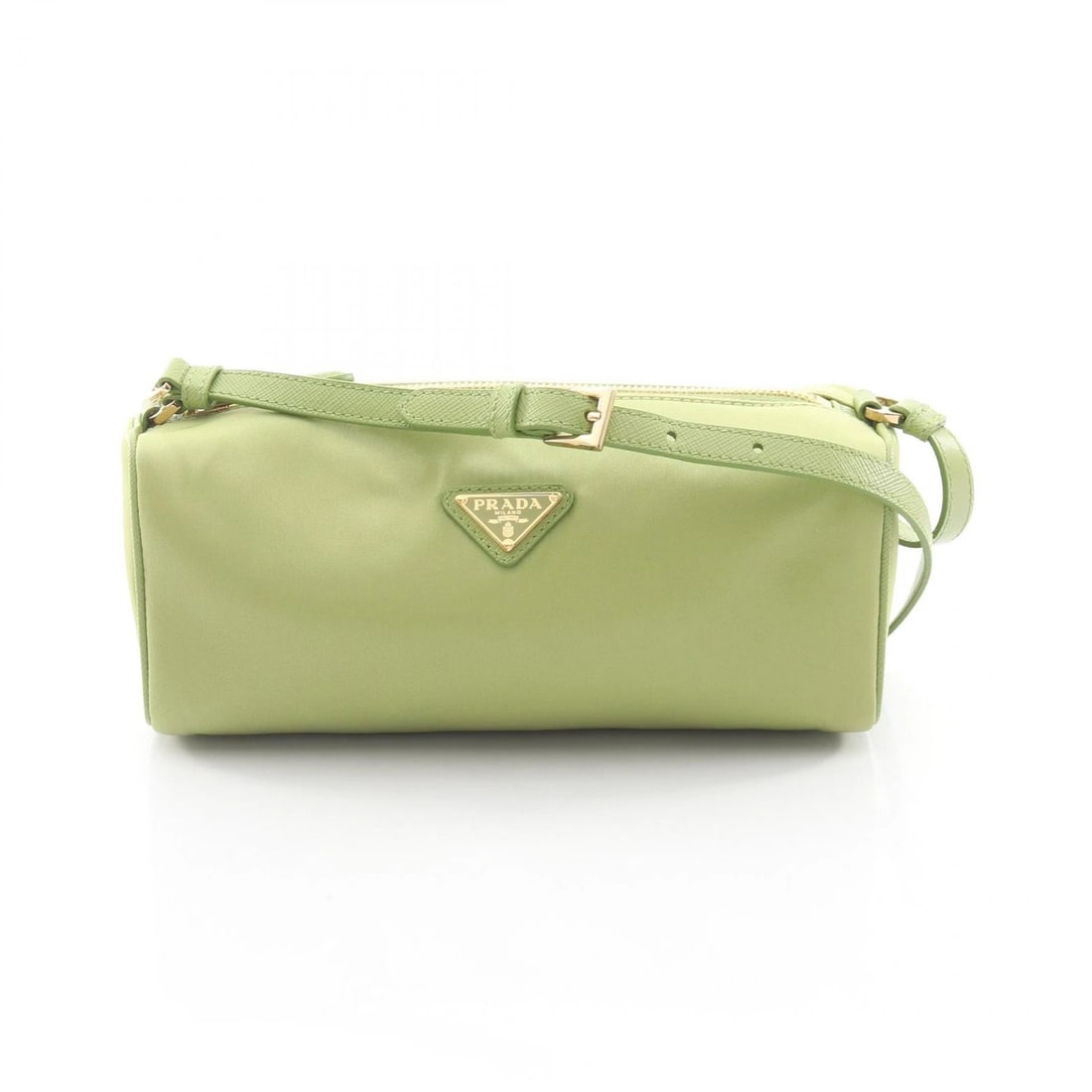 PRADA RE-NYLON POUCH SHOULDER BAG: PRADA Re-Nylon pouch Shoulder Bag Brand: PRADA Type: Shoulder Bag Material: Nylon × Saffiano leather Color: Green??ish colors Size: H:8.5cm x W:22cm x D:7.5cm (H:3.3" x W:8.7" x D:3.0") Accessorie