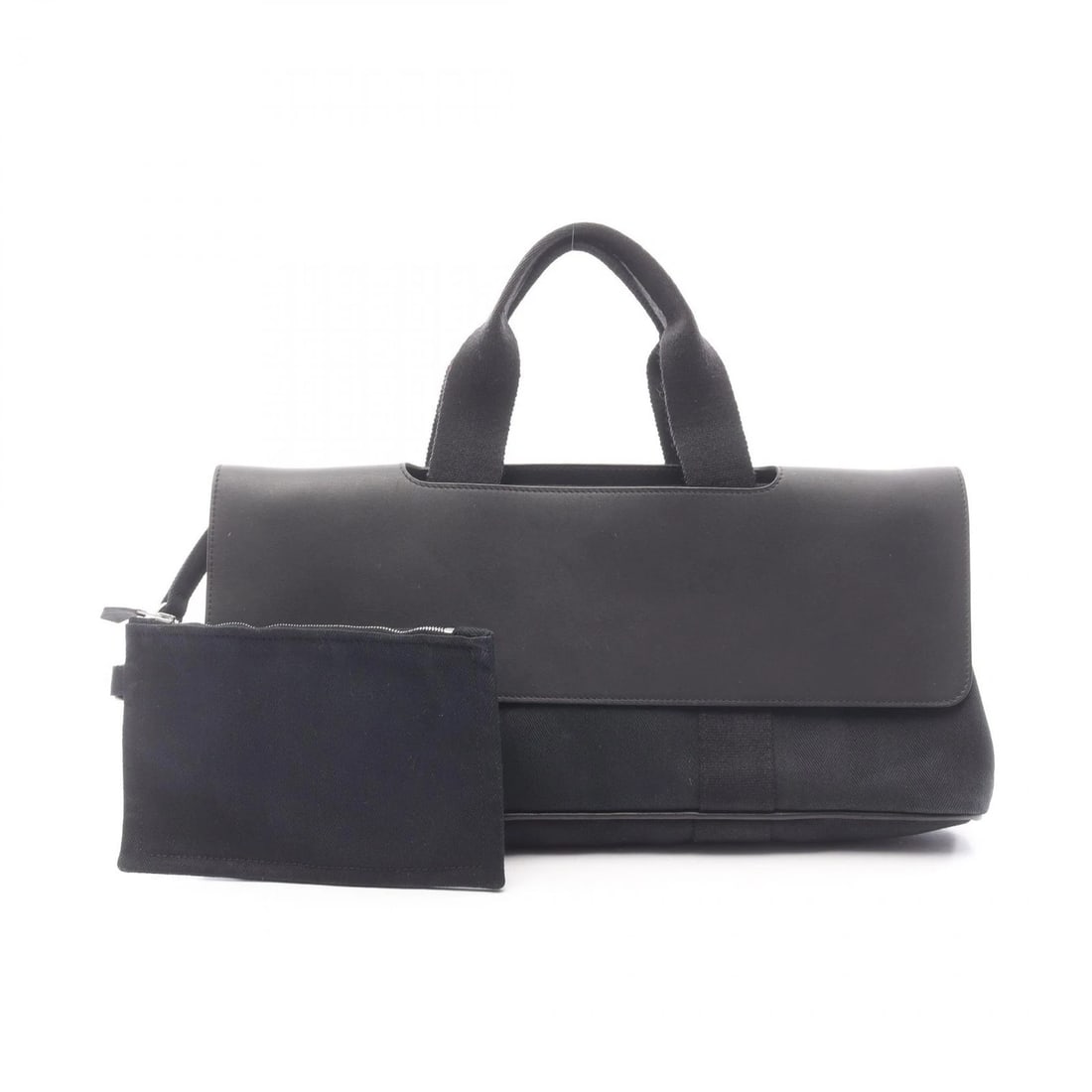 HERMES VALPARAISO LONG MM HANDBAG: HERMES Valparaiso Long MM Handbag Brand: HERMES Type: Handbag Material: Toile Chevrons × leather × Toile Chevrons / Vaux Swift leather Color: Black??ish colors Size: H:19cm x W:42cm x D:7cm (H:7.5" 