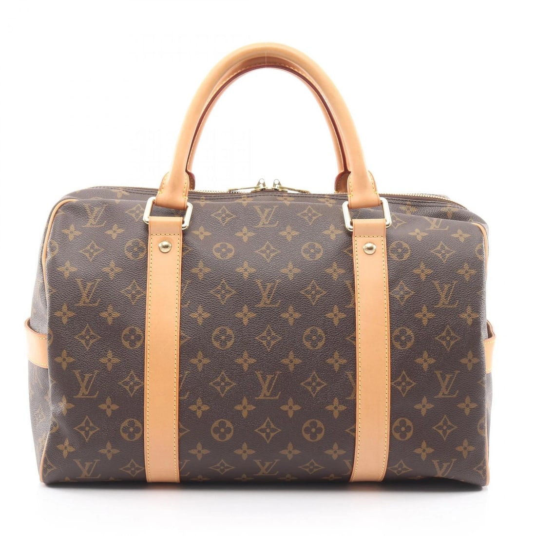 LOUIS VUITTON CARRYALL TRAVEL HAND BAG MONOGRAM LEATHER: LOUIS VUITTON Carryall travel hand bag Monogram leather Brand: LOUIS VUITTON Type: Boston bag Material: Monogram × PVC coated canvas × leather Color: Brown??ish colors Size: H:26cm x W:40cm x D:22cm