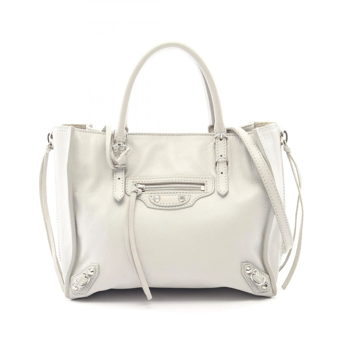 BALENCIAGA THE PAPER MINI SHOULDER TOTE HANDBAG: BALENCIAGA The Paper Mini Shoulder Tote Handbag Brand: BALENCIAGA Type: Handbag Material: leather Color: Gray??ish colors Size: H:17.5cm x W:22cm x D:9cm (H:6.9" x W:8.7" x D:3.5") Handle?24~31cm(9.4"