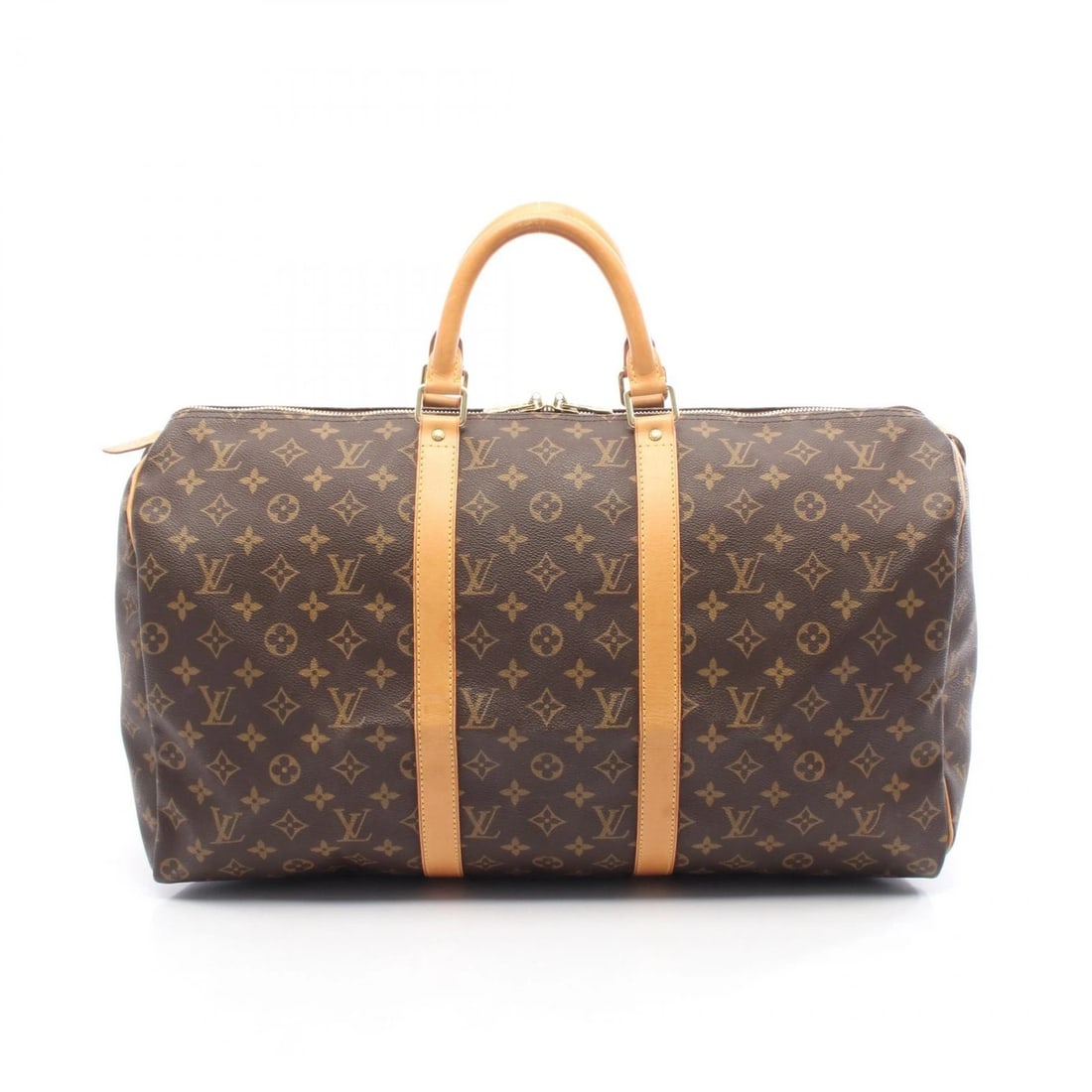 LOUIS VUITTON KEEPALL 50 TRAVEL HAND BAG: LOUIS VUITTON Keepall 50 travel hand bag Brand: LOUIS VUITTON Type: Boston bag Material: Monogram × PVC coated canvas × leather Color: Brown??ish colors Size: H:28cm x W:51cm x D:21.5cm (H:11.0" x
