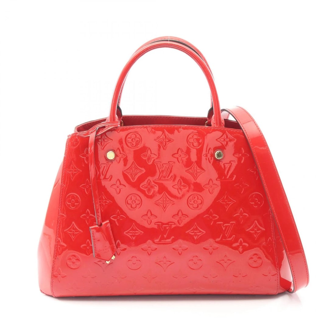 LOUIS VUITTON MONTAIGNE MM SHOULDER HANDBAG: LOUIS VUITTON Montaigne MM shoulder Handbag Brand: LOUIS VUITTON Type: Handbag Material: Vernis × leather Color: Cerise / Red??ish colors Size: H:24cm x W:30cm x D:10cm (H:9.4" x W:11.8" x D:3.9") Ha