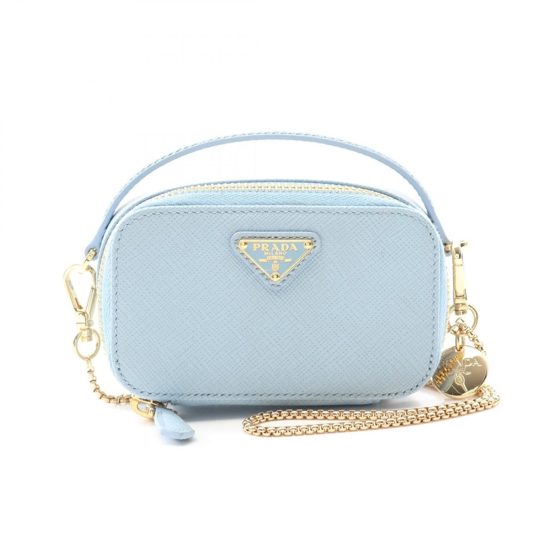 PRADA SAFFIANO TRIANGLE MINI POUCH SHOULDER BAG (1 of 3)