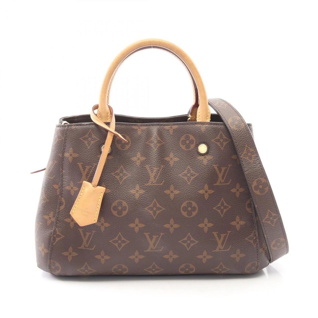 LOUIS VUITTON MONTAIGNE BB SHOULDER CROSSBODY HANDBAG: LOUIS VUITTON Montaigne BB Shoulder Crossbody Handbag Brand: LOUIS VUITTON Type: Handbag Material: Monogram × PVC coated canvas × leather Color: Brown??ish colors Size: H:19cm x W:29cm x D:12cm (H:7
