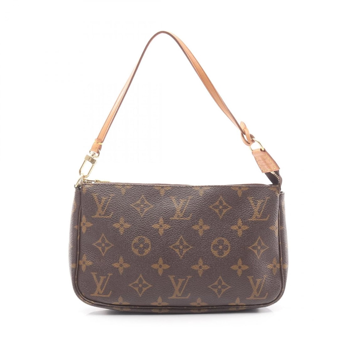 LOUIS VUITTON POCHETTE ACCESSOIRES HANDBAG: LOUIS VUITTON Pochette Accessoires Handbag Brand: LOUIS VUITTON Type: Handbag Material: Monogram × PVC coated canvas × leather Color: Brown??ish colors Size: H:13cm x W:21cm x D:3cm (H:5.1" x W:8.3"