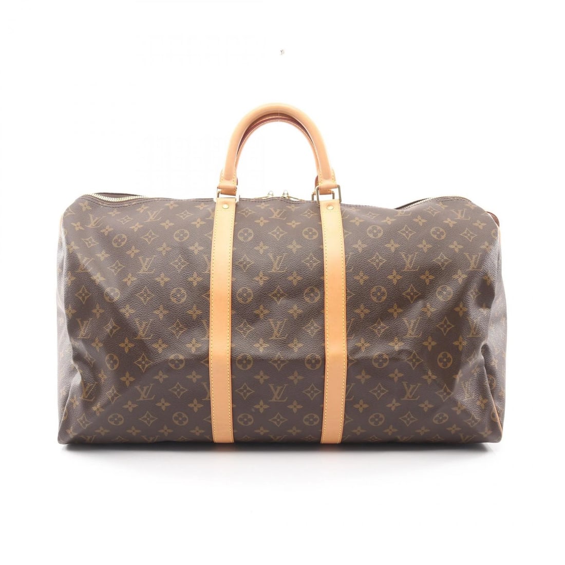 LOUIS VUITTON KEEPALL 55 HANDBAG: LOUIS VUITTON Keepall 55 Handbag Brand: LOUIS VUITTON Type: Boston bag Material: Monogram × PVC coated canvas × leather Color: Brown??ish colors Size: H:30cm x W:56cm x D:25cm (H:11.8" x W:22.0" x D
