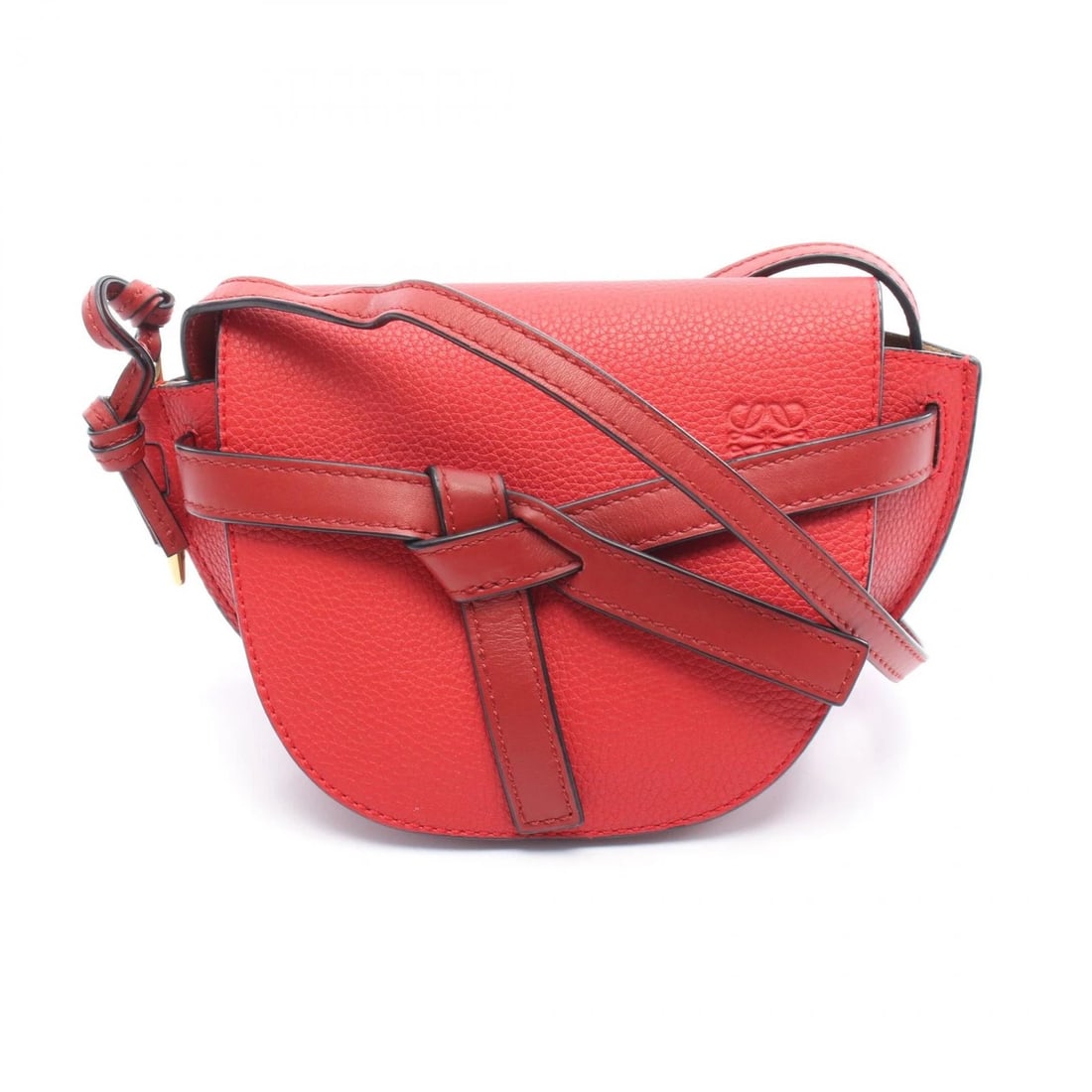 LOEWE GATE BAG MINI SHOULDER BAG CROSSBODY: LOEWE gate bag mini Shoulder Bag crossbody Brand: LOEWE Type: Shoulder Bag Material: leather Color: Red??ish colors Size: H:12cm x W:19cm x D:6cm (H:4.7" x W:7.5" x D:2.4") Accessories: None <
