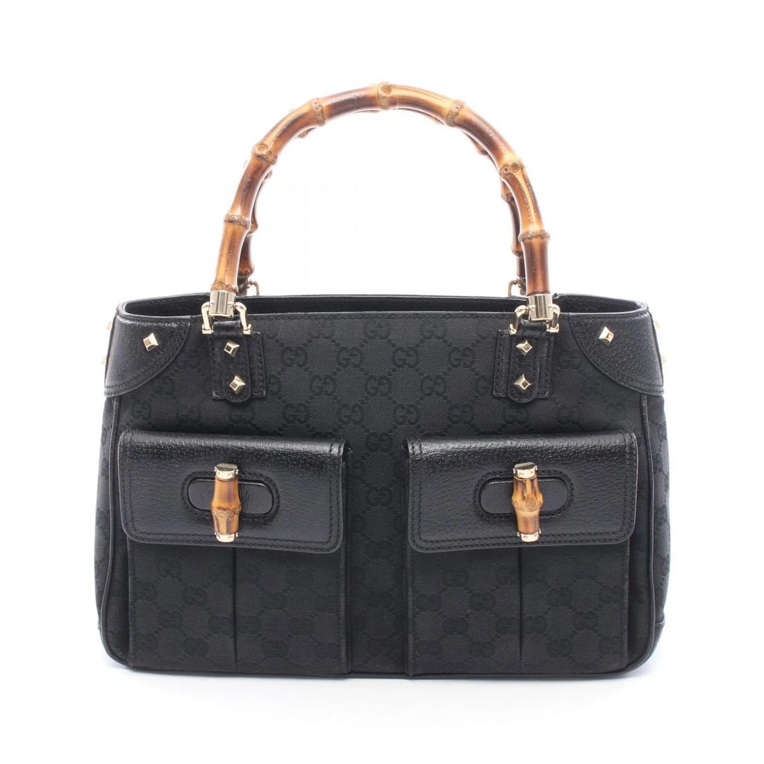 GUCCI BAMBOO GG CANVAS TOTE HANDBAG (1 of 5)