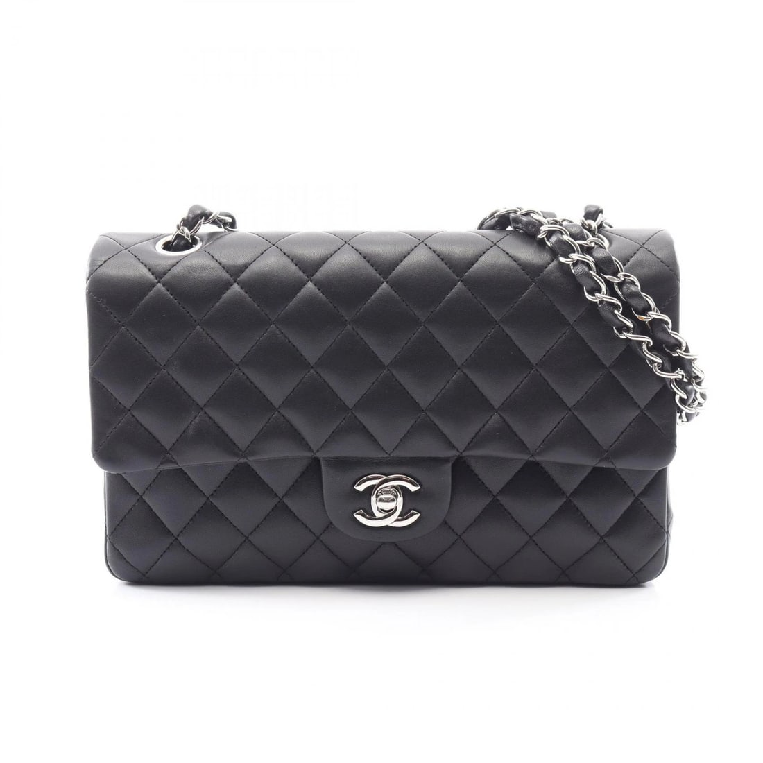 CHANEL MATELASSE W FLAP CHAIN SHOULDER HANDBAG: CHANEL Matelasse W flap Chain Shoulder Handbag Brand: CHANEL Type: Shoulder Bag Material: Lambskin (sheep leather) Color: Black??ish colors Size: H:16cm x W:25cm x D:6.5cm (H:6.3" x W:9.8" x D:2.6")