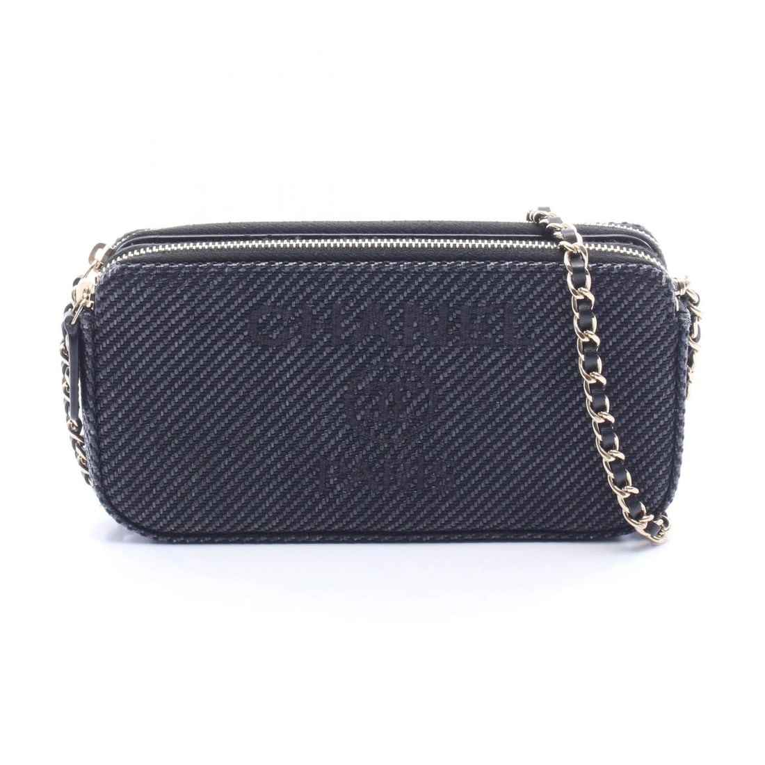 CHANEL DEAUVILLE CROSSBODY SHOULDER CHAIN BAG: CHANEL Deauville Crossbody Shoulder Chain Bag Brand: CHANEL Type: Shoulder Bag Material: Fabric × leather Color: Navy??ish colors Size: H:10cm x W:18.5cm x D:3.5cm (H:3.9" x W:7.3" x D:1.4") Acces