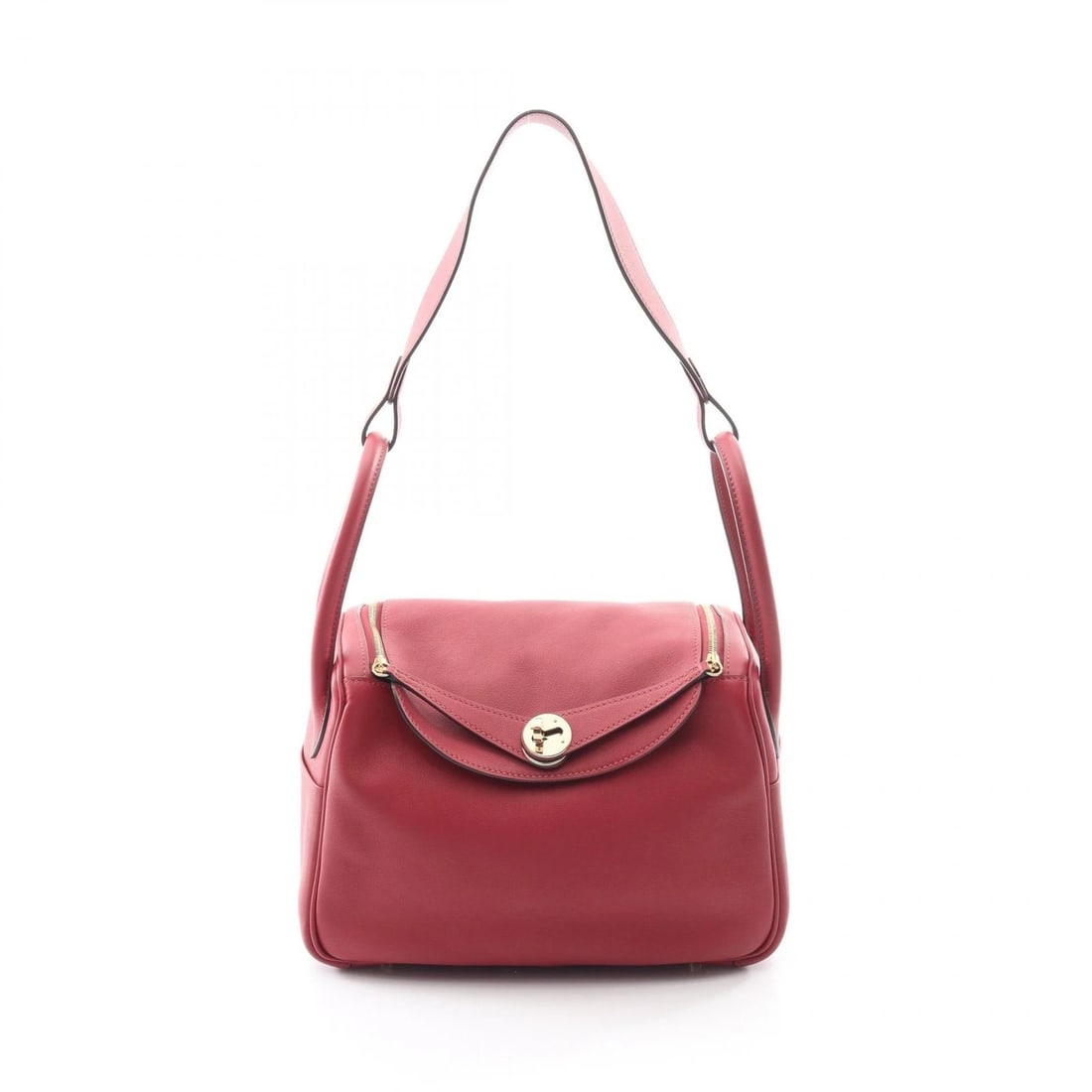 HERMES LINDY 26 VERSO SHOULDER HANDBAG: HERMES Lindy 26 Verso Shoulder Handbag Brand: HERMES Type: Shoulder Bag Material: Vaux Swift leather × leather × Vaux Swift leather Color: Rouge grenat / Bordeaux??ish colors × Orange??ish colors S