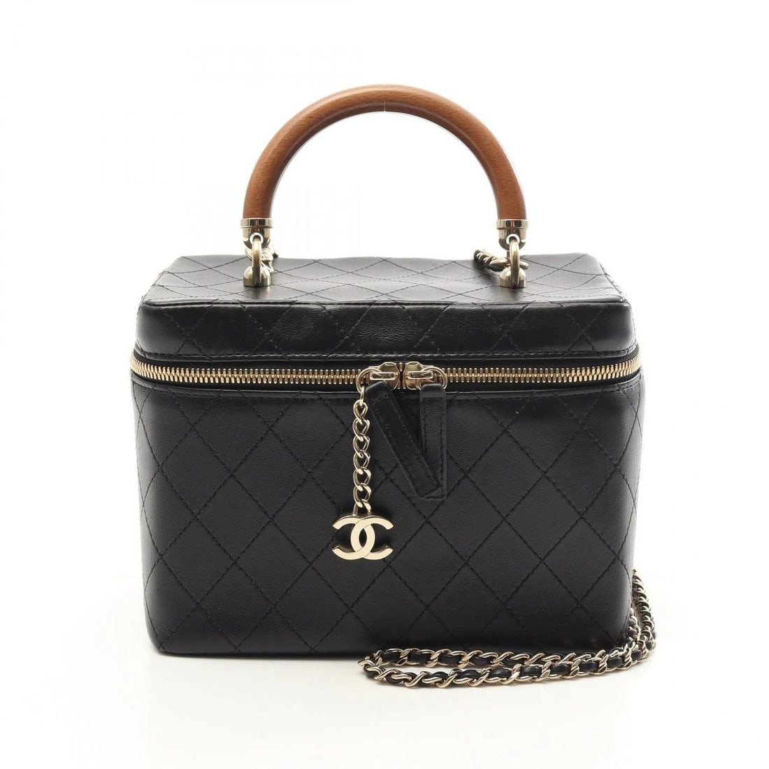 CHANEL MATELASSE VANITY CROSSBODY CHAIN SHOULDER BAG: CHANEL Matelasse Vanity Crossbody Chain Shoulder Bag Brand: CHANEL Type: Shoulder Bag Material: Lambskin (sheep leather) Color: Black??ish colors Size: H:14cm x W:19cm x D:13cm (H:5.5" x W:7.5" x D:5.