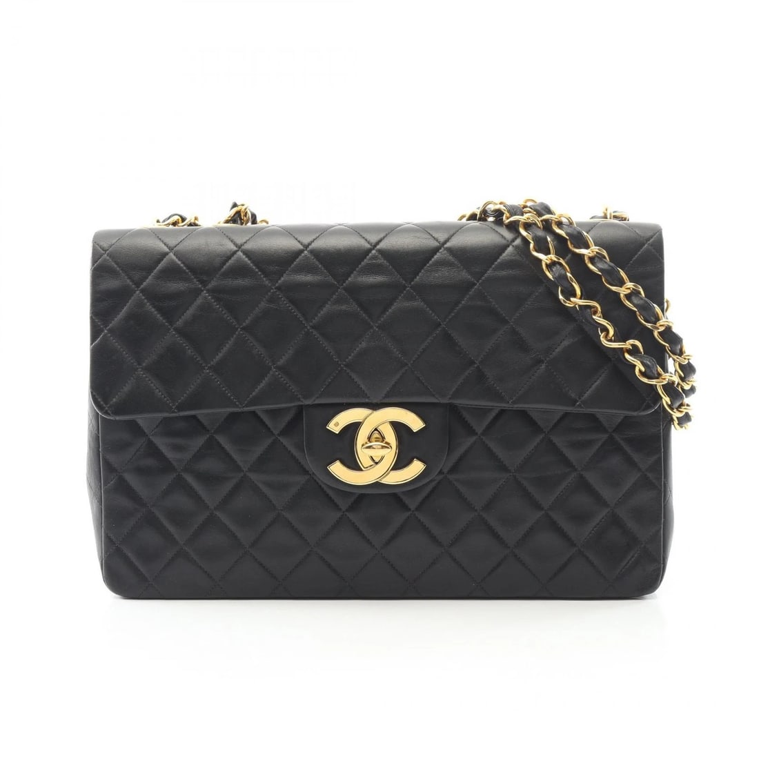 CHANEL JUMBO MATELASSE 34 SINGLE FLAP CHAIN SHOULDER BAG: CHANEL Jumbo Matelasse 34 Single Flap chain Shoulder Bag Brand: CHANEL Type: Shoulder Bag Material: Lambskin (sheep leather) Color: Black??ish colors Size: H:22cm x W:34cm x D:9.5cm (H:8.7" x W:13.4" 