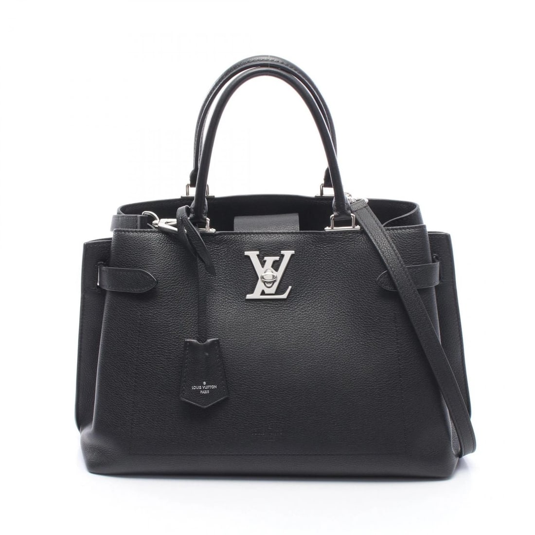LOUIS VUITTON LOCKME DAY SHOULDER CROSSBODY HANDBAG: LOUIS VUITTON Lockme Day Shoulder Crossbody Handbag Brand: LOUIS VUITTON Type: Handbag Material: leather Color: Black / Black??ish colors Size: H:23cm x W:32cm x D:14cm (H:9.1" x W:12.6" x D:5.5") Han