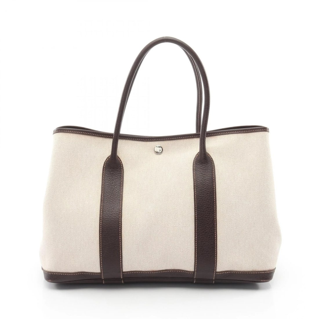 HERMES GARDEN PARTY PM TOTE HANDBAG: HERMES Garden Party PM Tote Handbag Brand: HERMES Type: Tote Bag Material: Toile H × leather × Toile H Color: Ecru / White??ish colors × Brown??ish colors × Evennes??ish colors Size: H:25cm x W:36