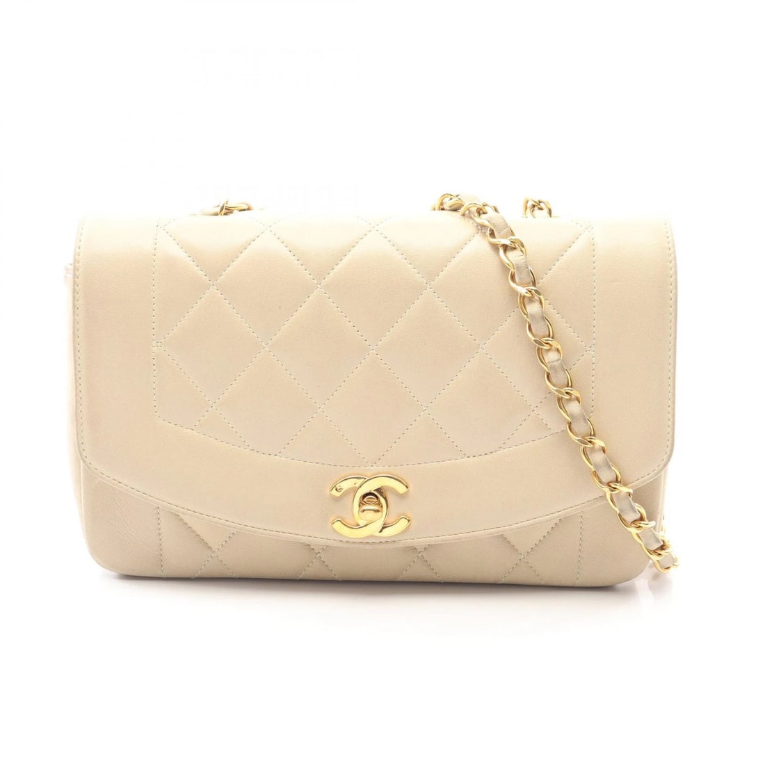 CHANEL MATELASSE DIANA FLAP CHAIN CROSSBODY SHOULDER BAG: CHANEL Matelasse Diana Flap chain crossbody Shoulder Bag Brand: CHANEL Type: Shoulder Bag Material: Lambskin (sheep leather) Color: Beige??ish colors Size: H:14cm x W:22cm x D:7cm (H:5.5" x W:8.7" x D