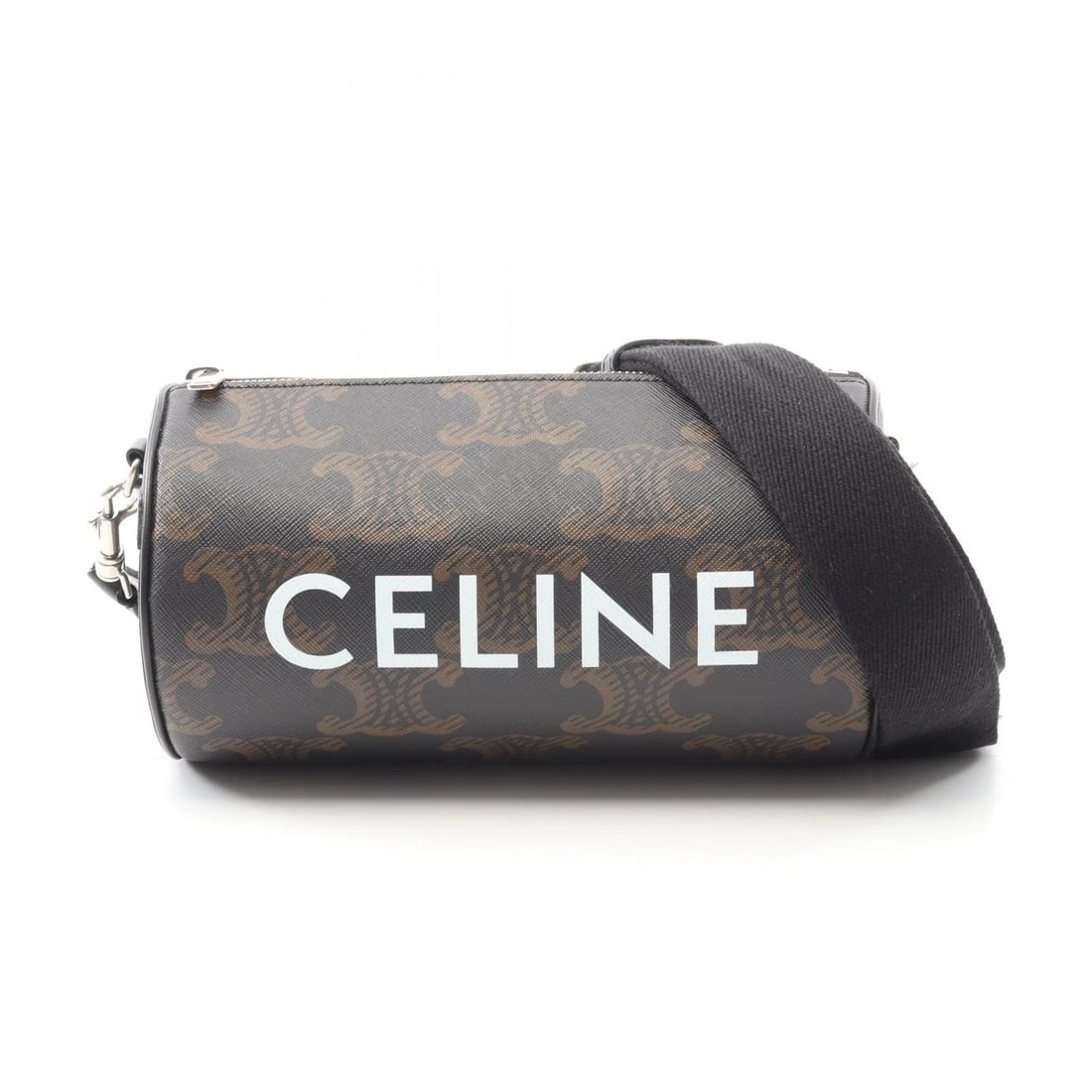 CELINE TRIOMPHE CROSSBODY SHOULDER BAG: CELINE Triomphe Crossbody Shoulder Bag Brand: CELINE Type: Shoulder Bag Material: PVC coated canvas × leather Color: Black??ish colors × Brown??ish colors Size: H:13cm x W:23cm x D:12.5cm (H:5.1" x