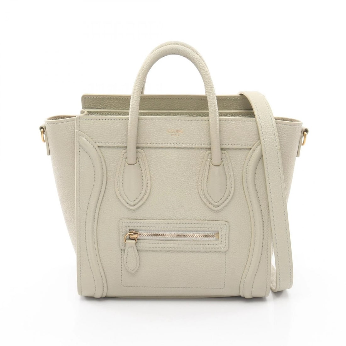 CELINE LUGGAGE NANO SHOPPER SHOULDER HANDBAG: CELINE Luggage Nano Shopper Shoulder Handbag Brand: CELINE Type: Handbag Material: leather Color: Green??ish colors Size: H:20cm x W:20cm x D:9cm (H:7.9" x W:7.9" x D:3.5") Handle?29cm(11.4") Acce