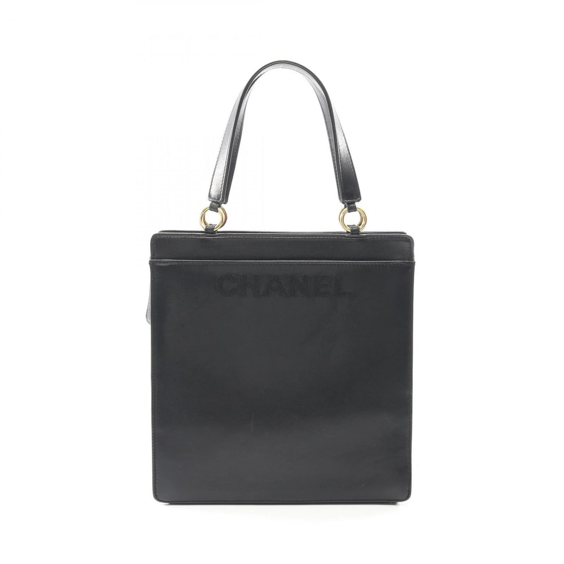 CHANEL TOTE BAG LAMBSKIN LEATHER BLACK: CHANEL Tote Bag Lambskin leather Black Brand: CHANEL Type: Tote Bag Material: Lambskin (sheep leather) Color: Black??ish colors Size: H:28cm x W:27cm x D:9cm (H:11.0" x W:10.6" x D:3.5") Handle?40cm(1