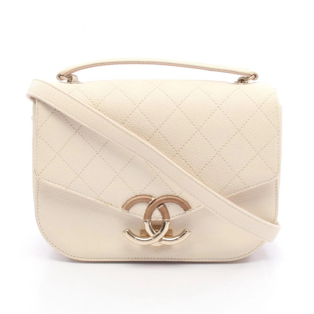 CHANEL COCO MARK MATELASSE HAND SHOULDER BAG: CHANEL COCO Mark Matelasse Hand Shoulder Bag Brand: CHANEL Type: Shoulder Bag Material: leather × grained calf leather Color: Beige??ish colors Size: H:15cm x W:20cm x D:5.5cm (H:5.9" x W:7.9" x D:2.