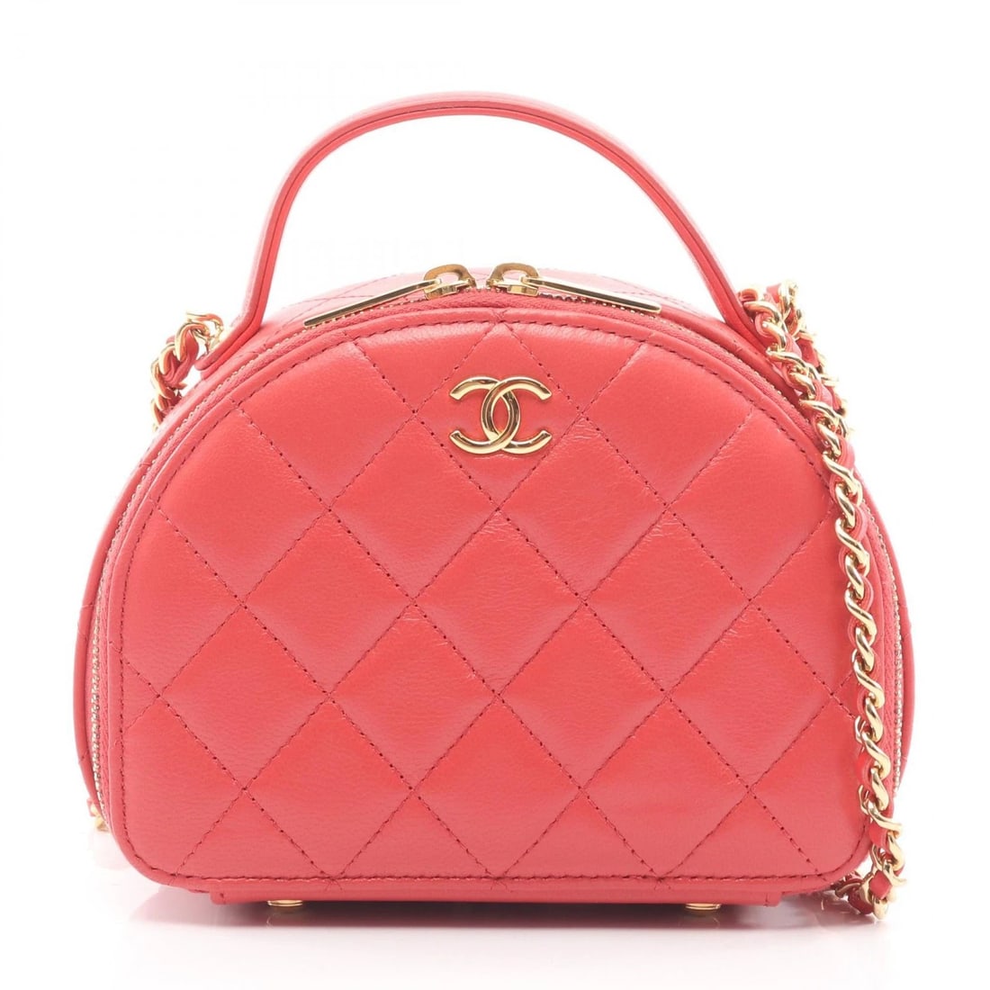 CHANEL MATELASSE HAND SHOULDER BAG: CHANEL Matelasse Hand Shoulder Bag Brand: CHANEL Type: Shoulder Bag Material: Lambskin (sheep leather) Color: Pink??ish colors Size: H:11.5cm x W:15cm x D:6.5cm (H:4.5" x W:5.9" x D:2.6") Handle?14cm(