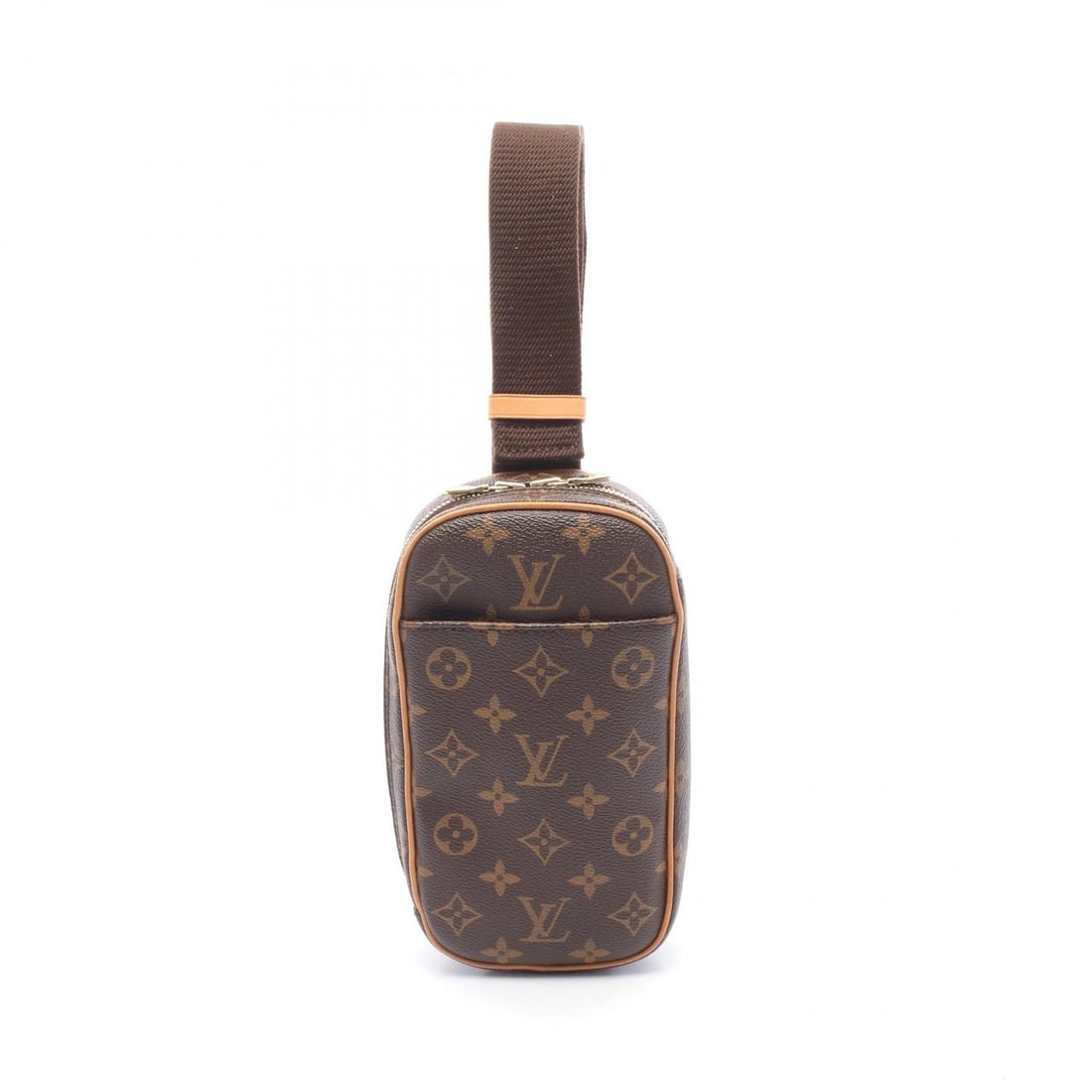 LOUIS VUITTON POCHETTE GANGE WAIST BUM BELT BAG: LOUIS VUITTON Pochette Gange Waist bum belt bag Brand: LOUIS VUITTON Type: Waist bag Body bag Material: Monogram × PVC coated canvas × leather Color: Brown??ish colors Size: H:22cm x W:12cm x D:5cm 